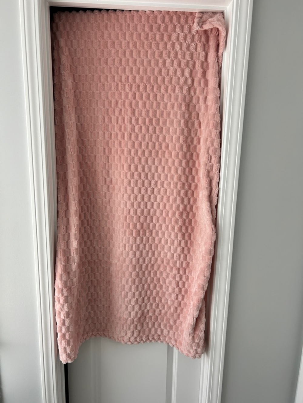 Blank NYC Soft Blush Pink Plush Throw Blanket. Very soft and cuddly